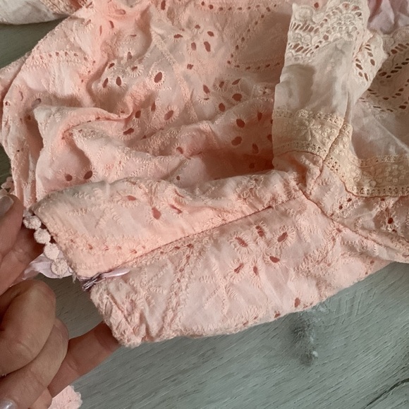 VICI Delilah Eyelet Cutout Maxi Dress Peach Pink Small S NWT boho romantic - Picture 14 of 16